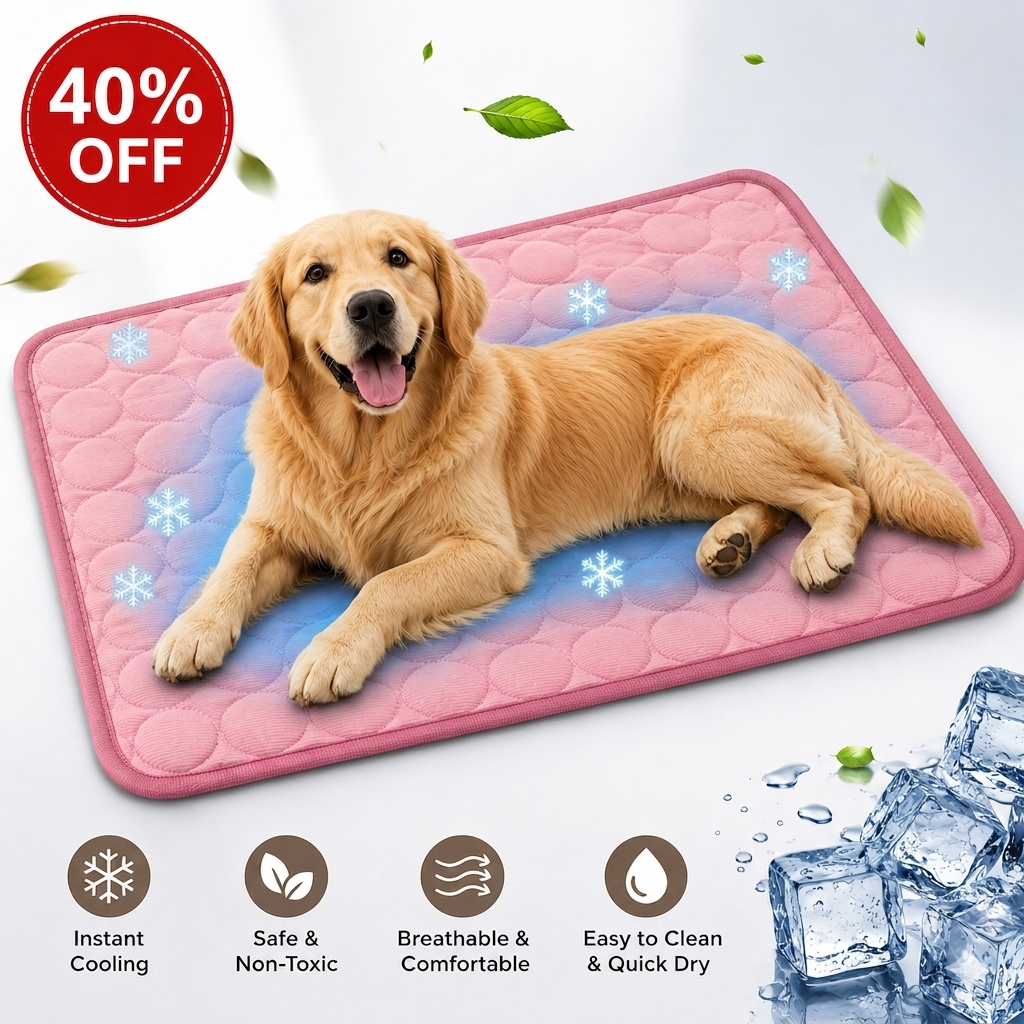 Ice Silk Cooling Mat for Dogs & Cats